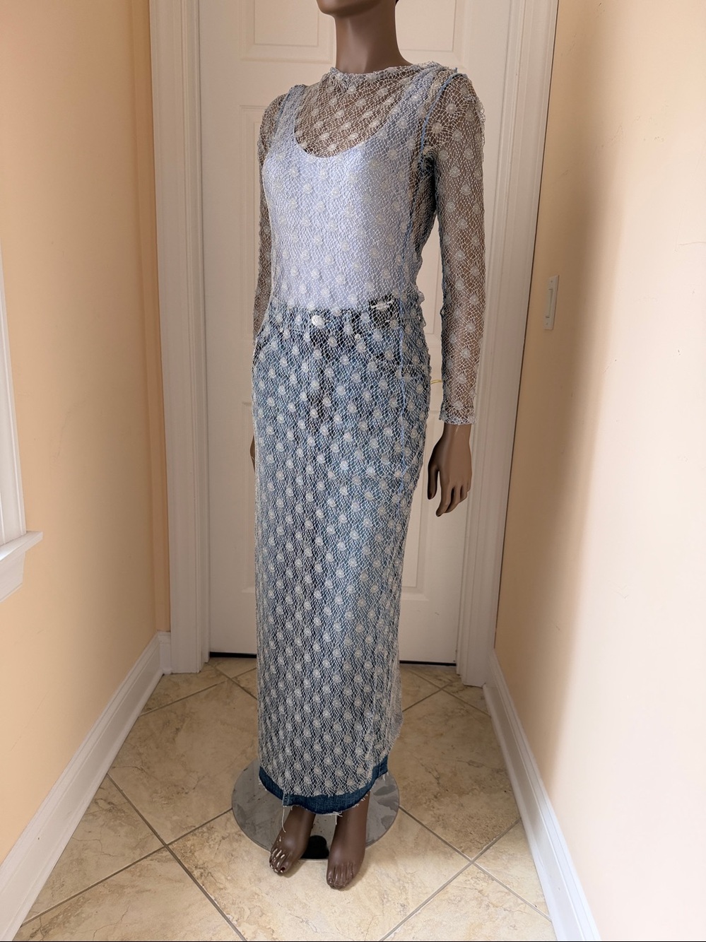 Agua Bendita metallic Streetwear One-Piece with Rhinestone Details